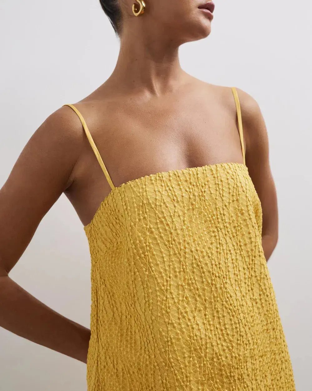 Lover Lina Mini Dress Golden Yellow Size 10 photo 3