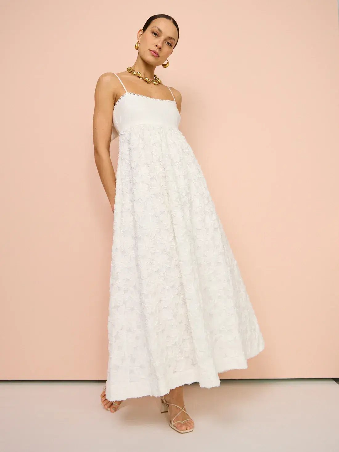 Alemais Iggy Embroidered Midi Dress White Size AU 8 photo 2
