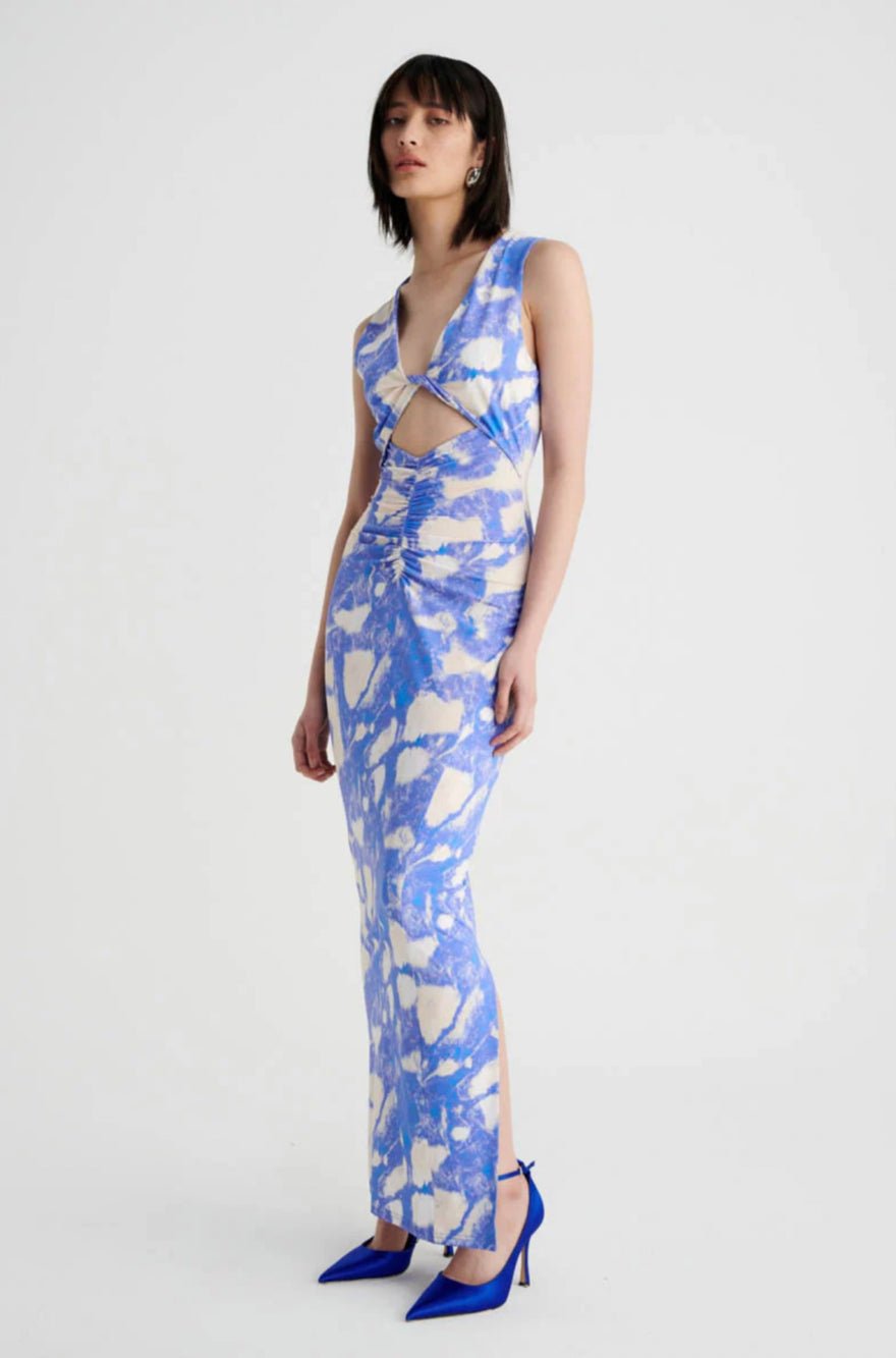 Suboo Marble Sleeveless Reversible Twist Front Maxi Dress photo 4