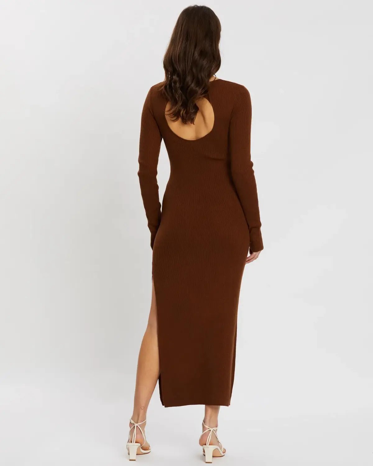 Bec & Bridge Freya Long Sleeve Knit Midi Dress Copper Size 6 photo 4