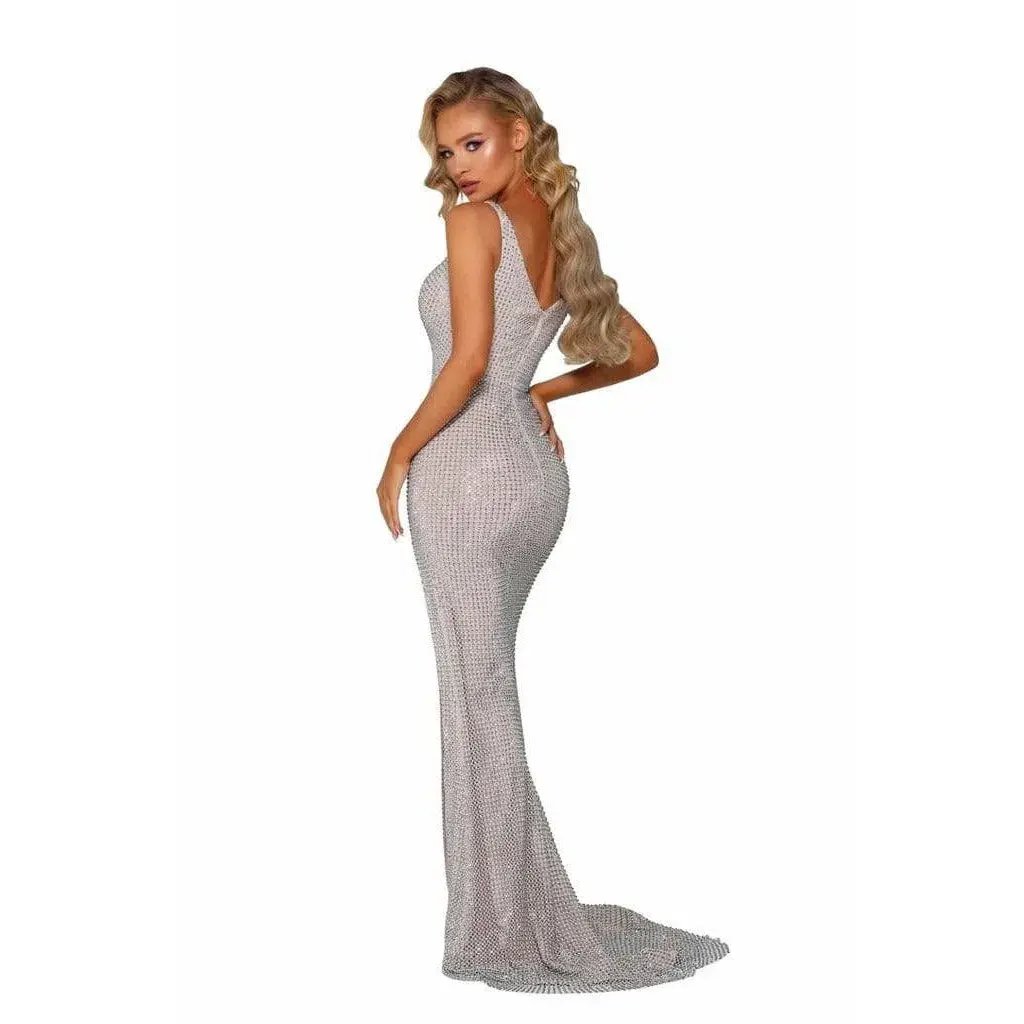 Portia and Scarlett PS6329 Embellished Formal Gown Silver Size 8 photo 2