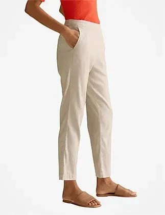 Yarn Dyed Stretch Linen Blend Pull On Pant photo 3