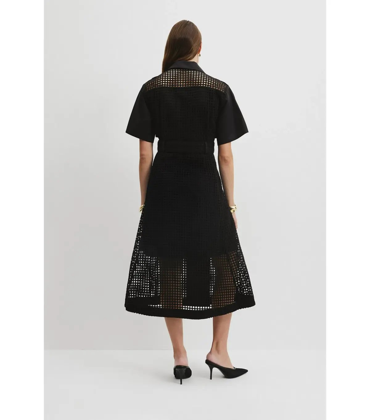 Country Road Utility Mesh Midi Dress Black Size 12 photo 4
