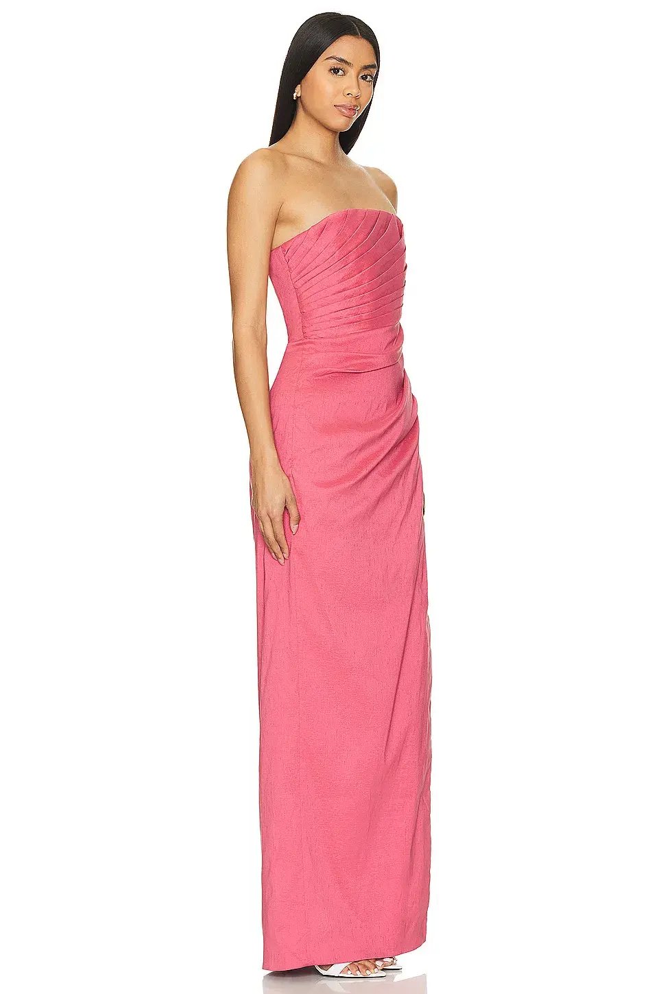 Rachel Gilbert Mira Strapless Maxi Gown Rose Size AU 6 photo 2