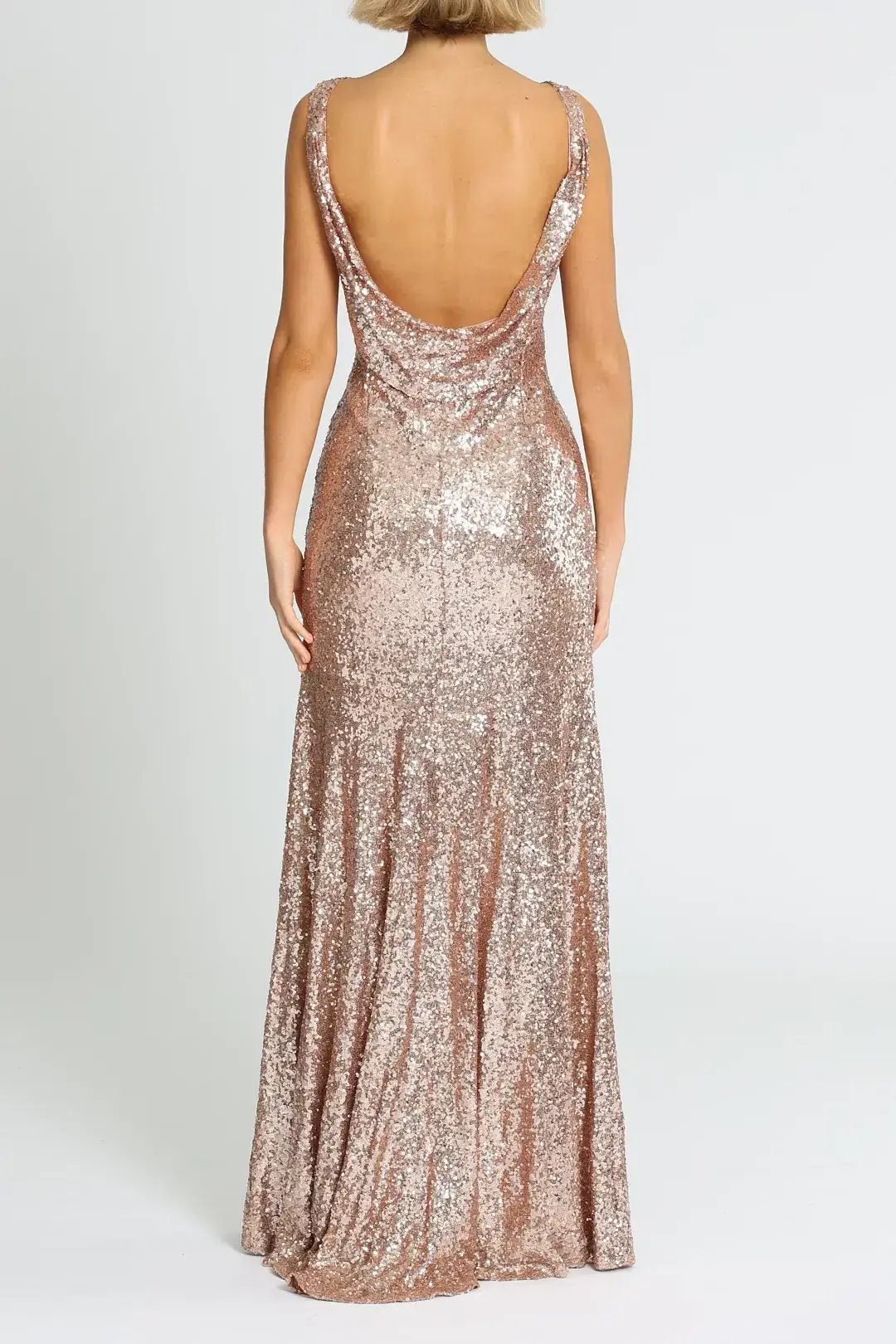 Theia Gemma Gown in Rose Gold Size 12 photo 3