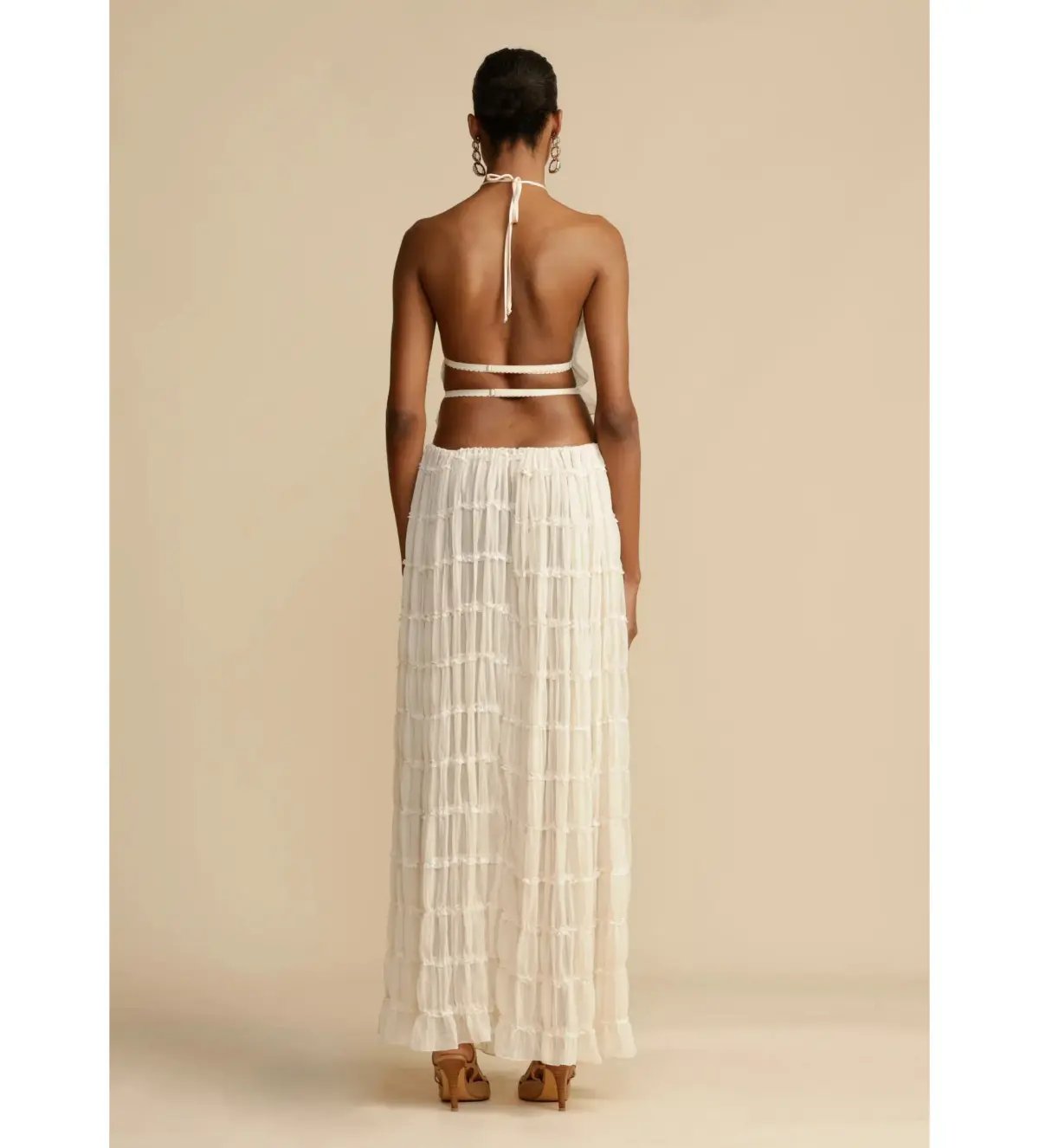 Arcina Ori Juliette Halter and Skirt Set Cream Size Small / AU 8 photo 3