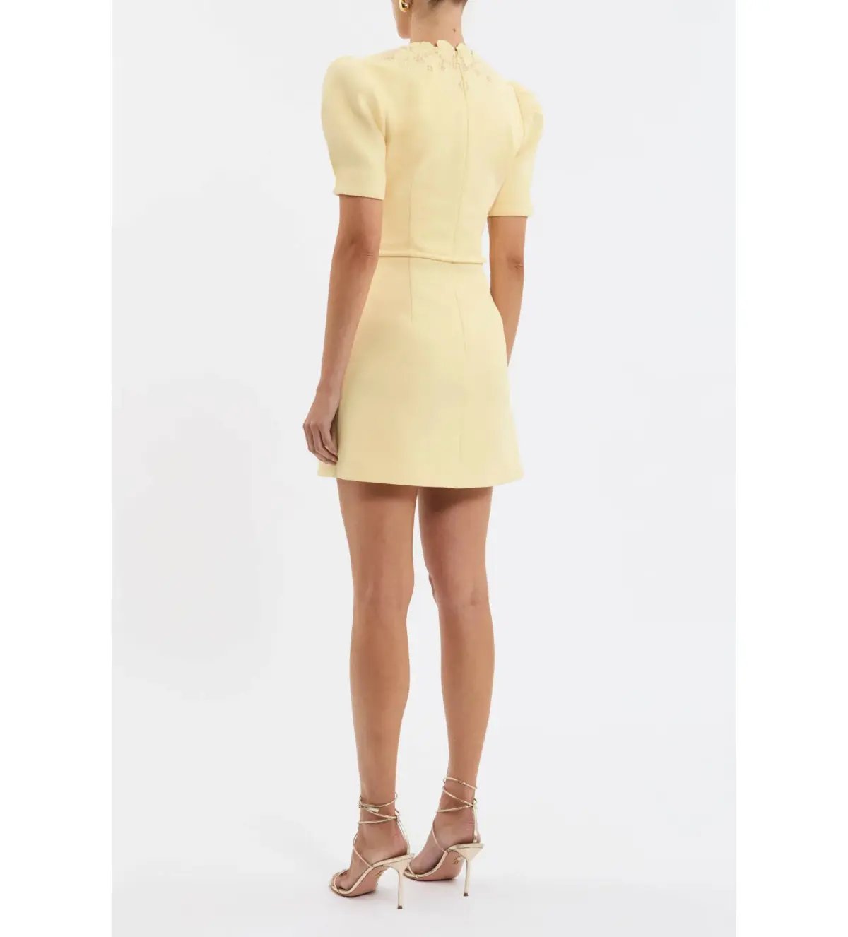 Rebecca Vallance Lulu Short Sleeve Mini Dress in Yellow Size AU 6 photo 3