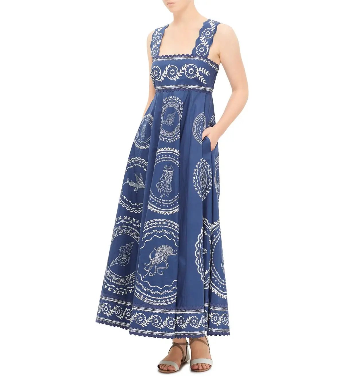 Alemais Oceane Summer Dress Blue Print Size 10 photo 2