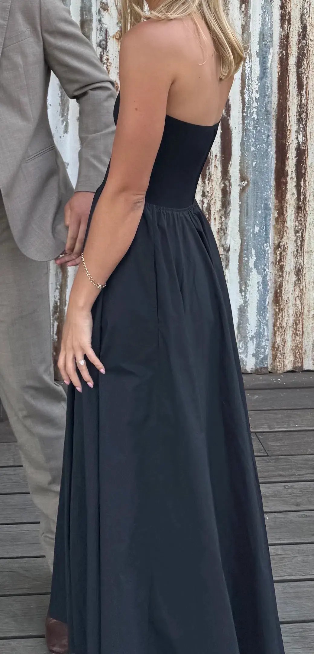 Scanlan Theodore Crepe Knit Cotton Strapless Dress Black Size AU 8 photo 4