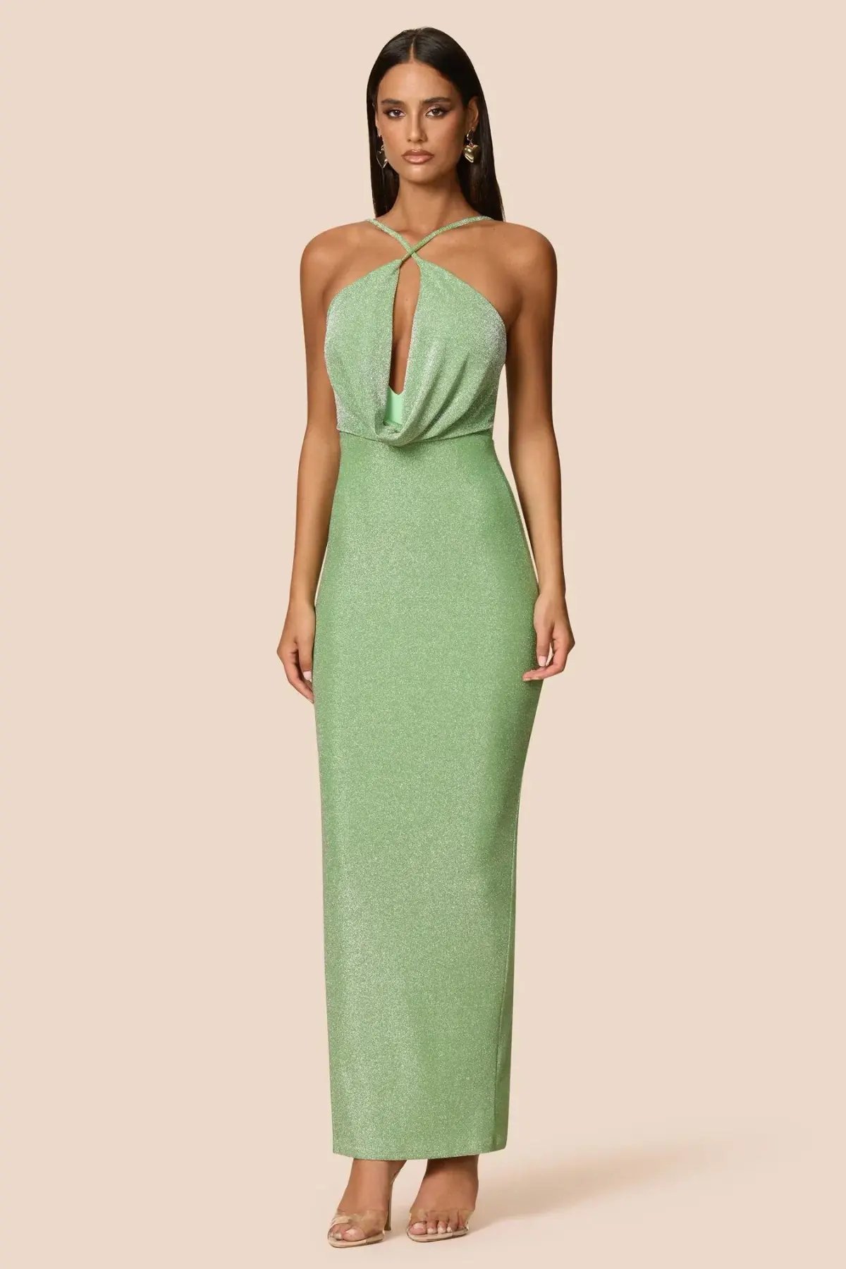 Love Nookie Bianca 2way Halter Gown Green Size AU 6 photo 3