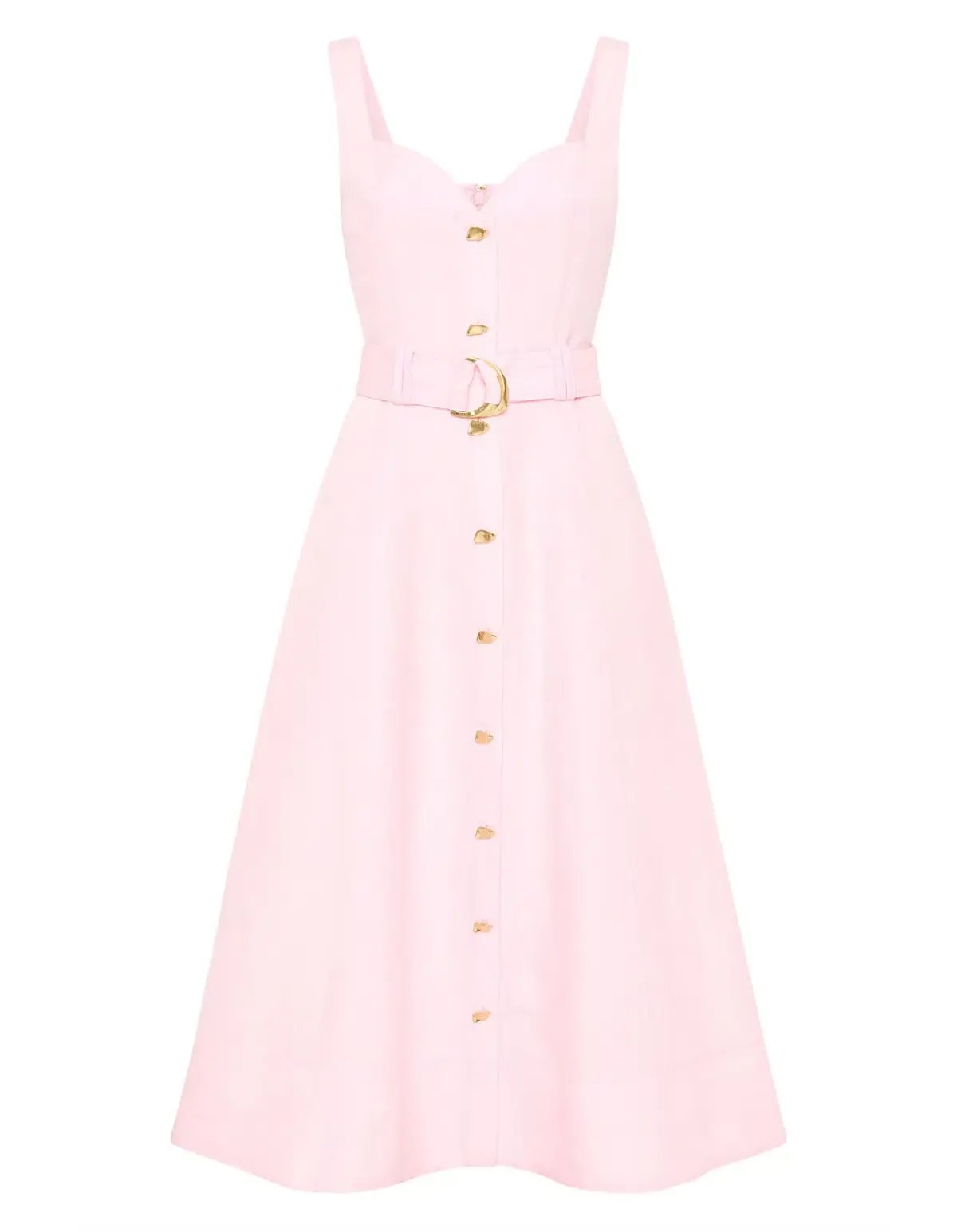 Aje Clay Belted Midi Dress in Pastel Pink Size 6 photo 5