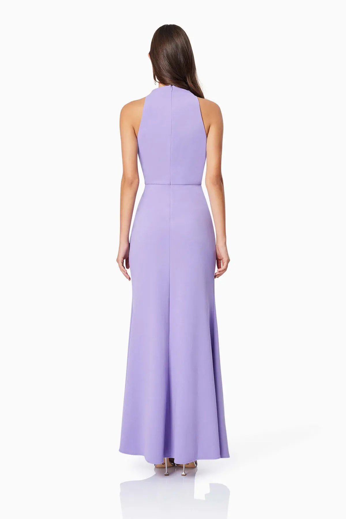 Elliatt Jade High Neckline Fitted Maxi Dress In Purple Size M / AU 10 photo 2