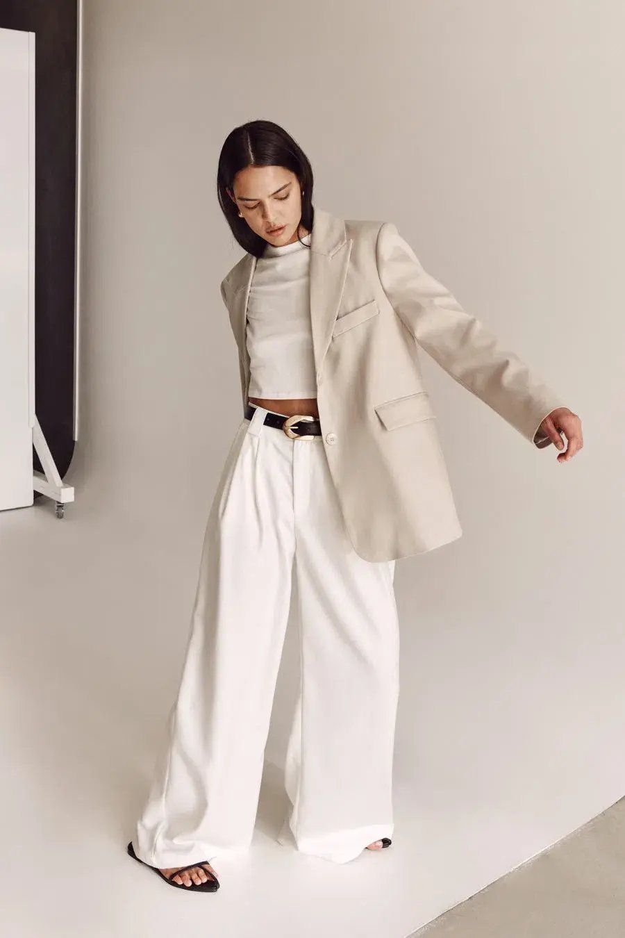 Dissh Harley Boyfriend Two-Piece Suit White Size 8 photo 4