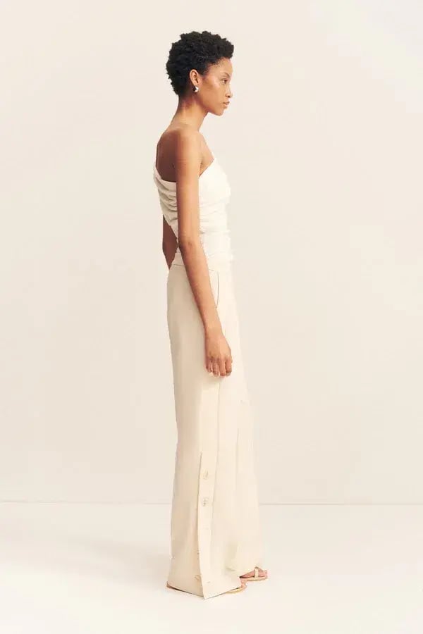 Shona Joy Irena Side Split Button Pant in Rice Size photo 4