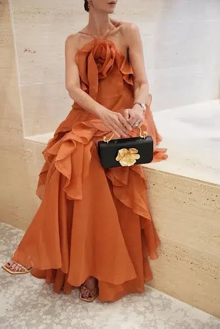 Aje Pandorea Maxi Dress Coral Clay Size AU 14 photo 2