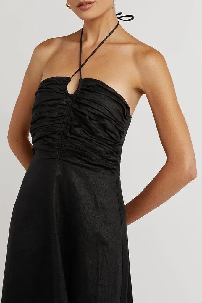 Dissh Flow Halter Midi Dress Black Size 8 photo 4