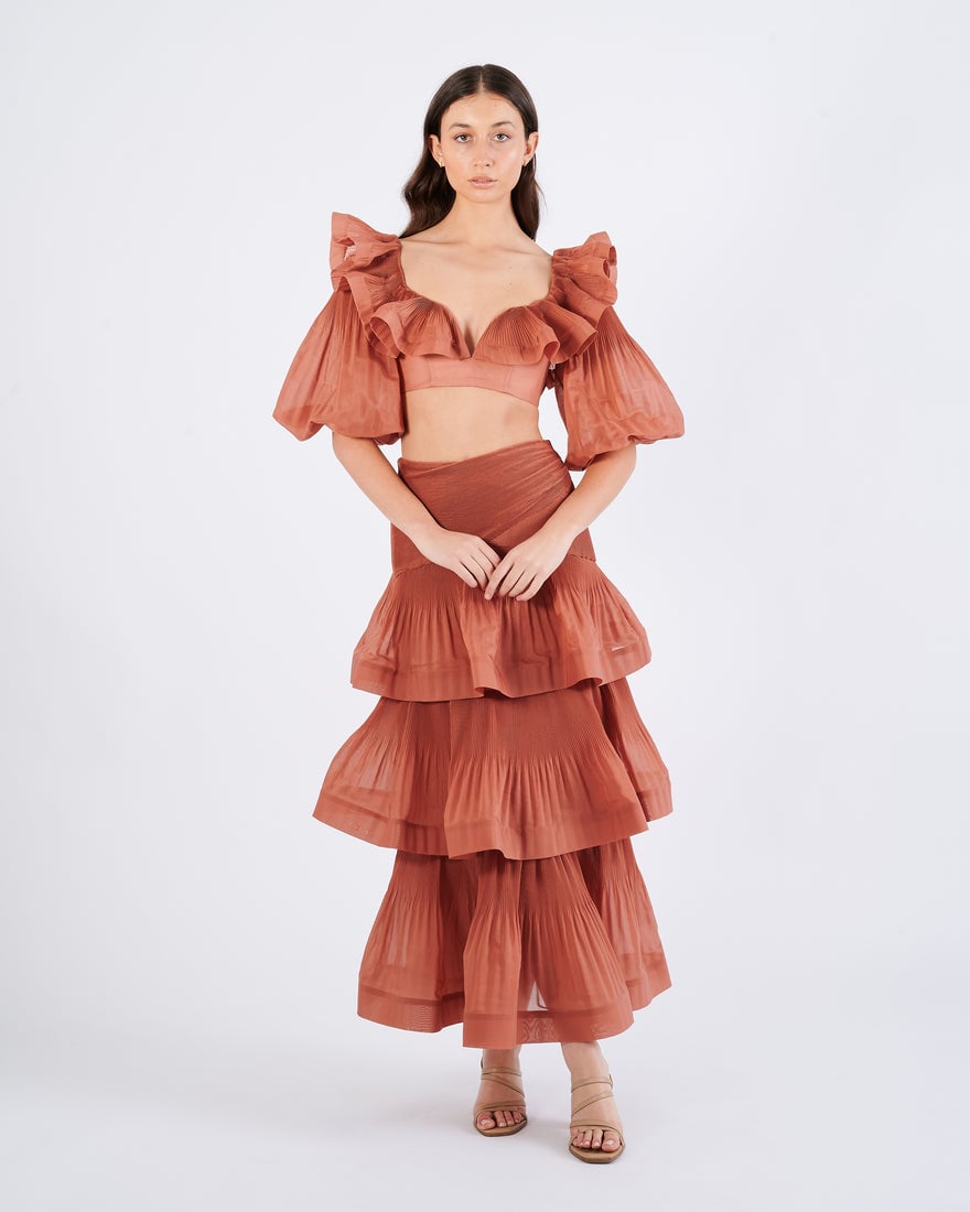 Zimmermann Pleated Tiered Skirt & Cropped Bodice photo 3