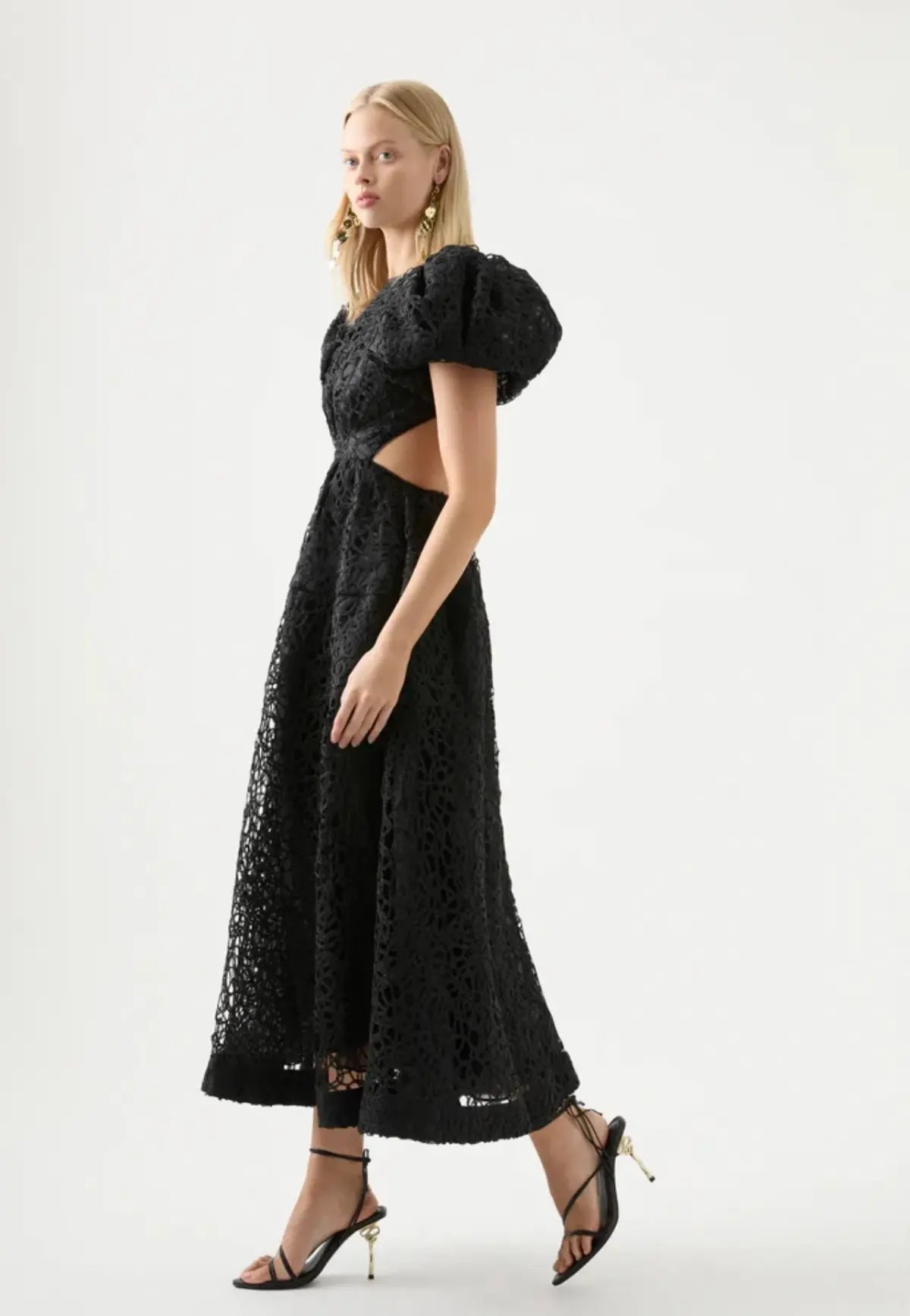 Aje Patina Lace Midi Dress Black Size 8 photo 2