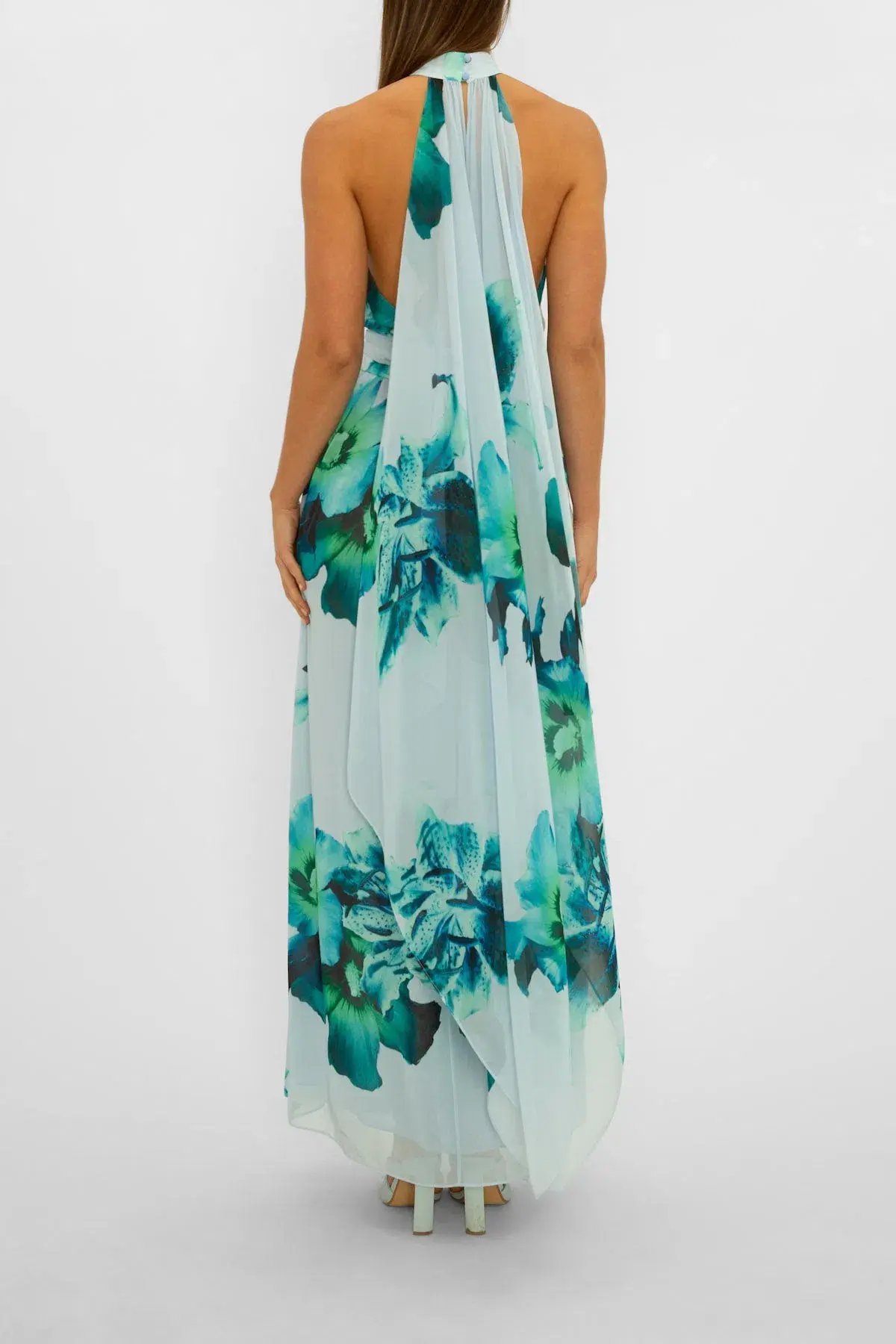 Carla Zampatti Blue Mid Summer Night Dream Gown Print Size 6 photo 4