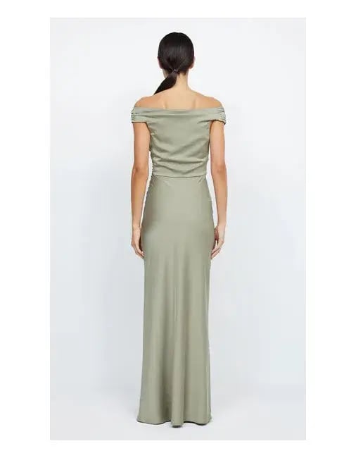 Bec & Bridge Eternity Off Shoulder Maxi Dress Sage Size 8 photo 2