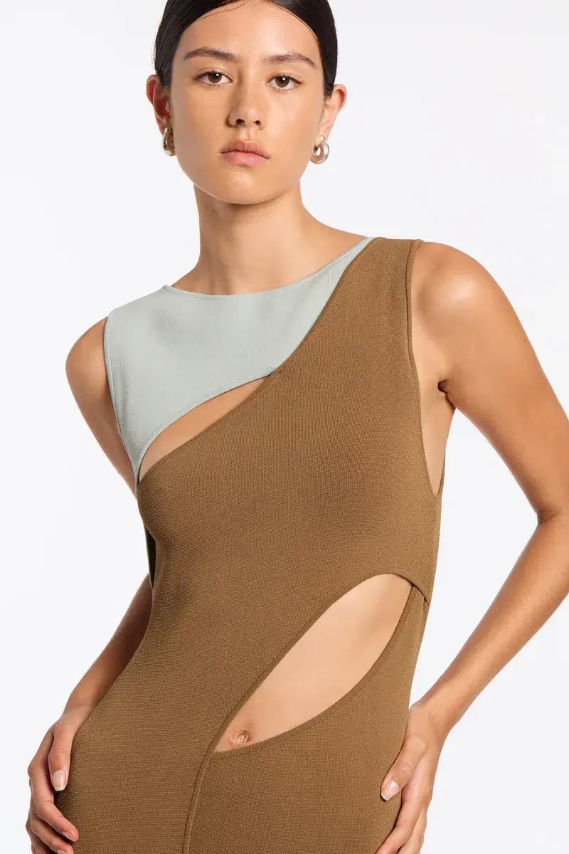 Sir the Label Nadja Cut Out Maxi Dress Cinnamon Size 10 photo 3