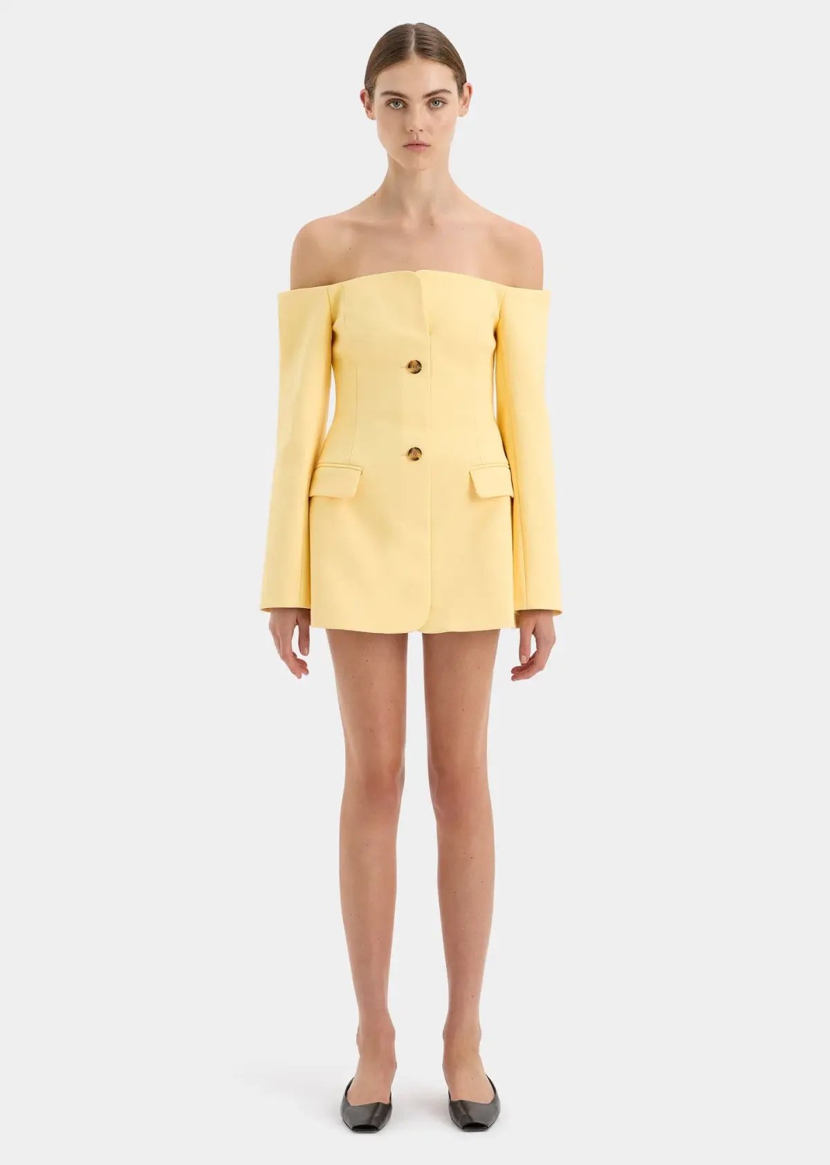 Sir the Label Sandrine Tailored Mini Dress in Limone Size 1 / AU 8 photo 8