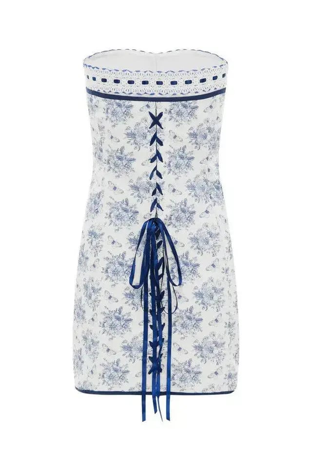 With Jean Sabrin Mini Dress Toile Papillon White Size M / AU 10 photo 3