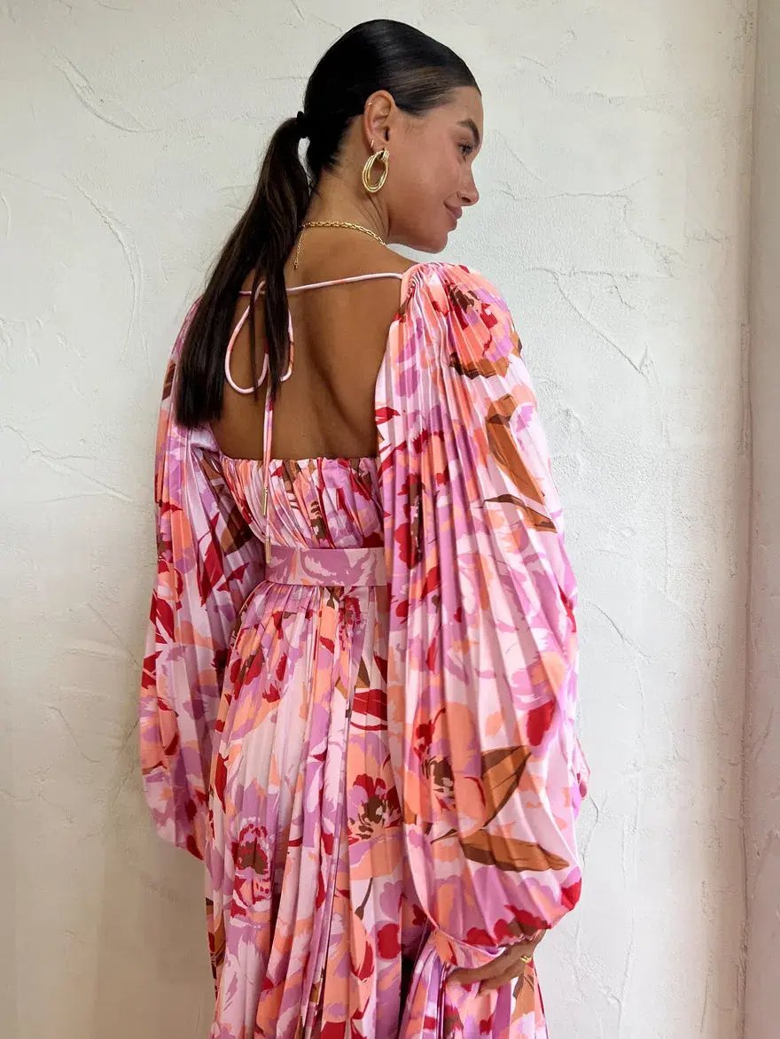 Acler Lothair Midi Dress In Peony Harvest Size 6 photo 4