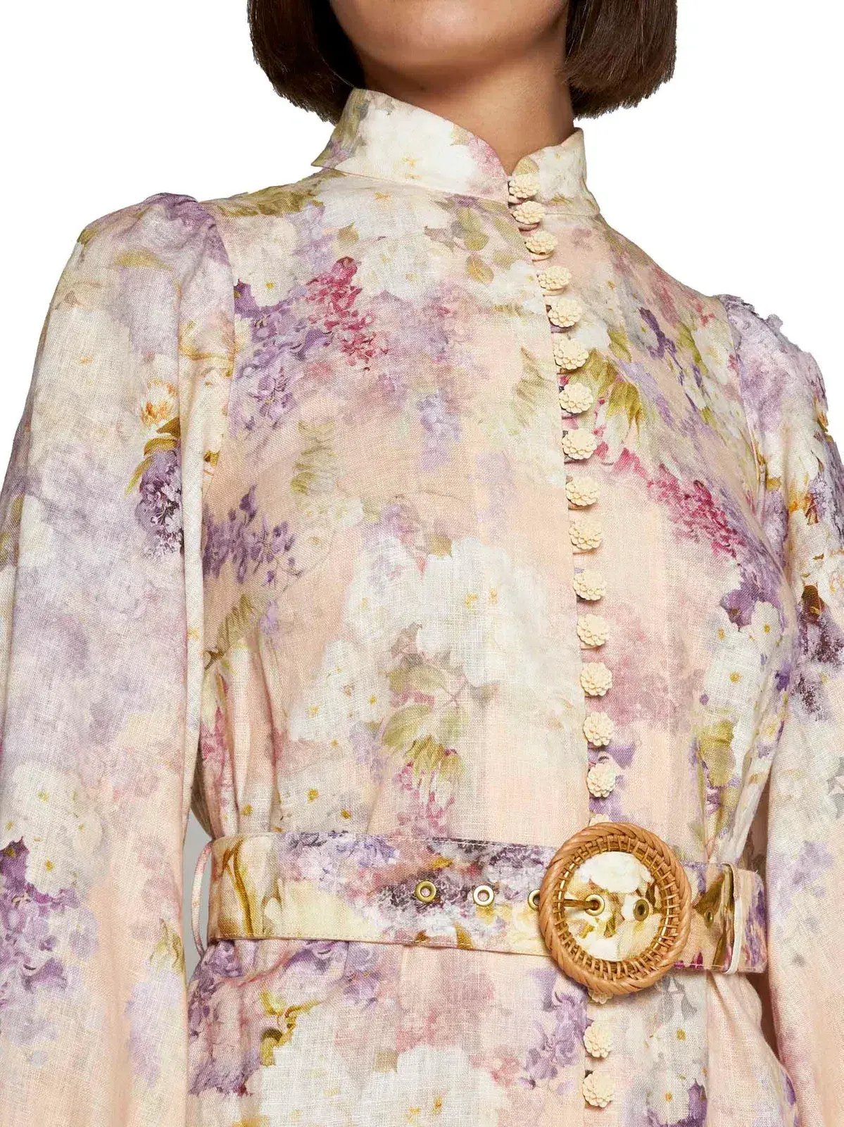 Zimmermann Lyrical Buttoned Midi Dress in Dreamy Floral Size 1/ AU 10 photo 3