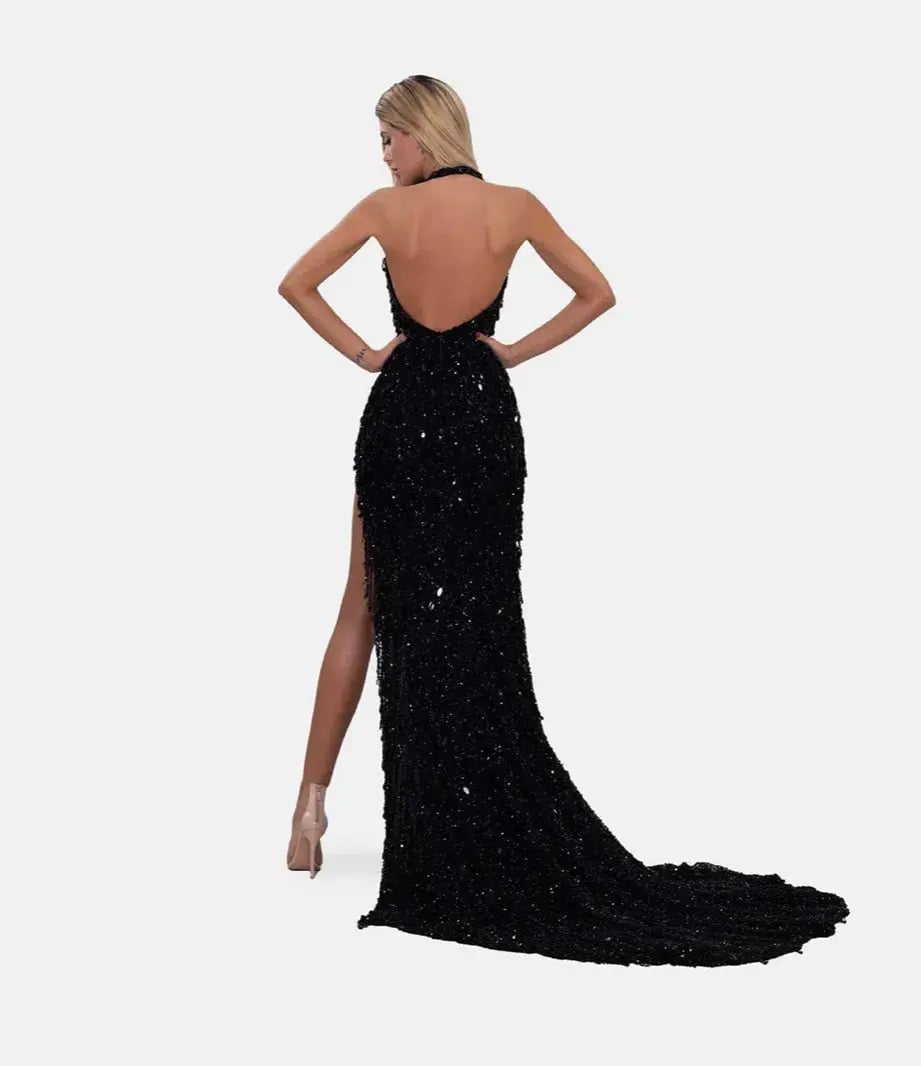Albina Dyla Black Glamorous Dress Black Size 10 photo 3