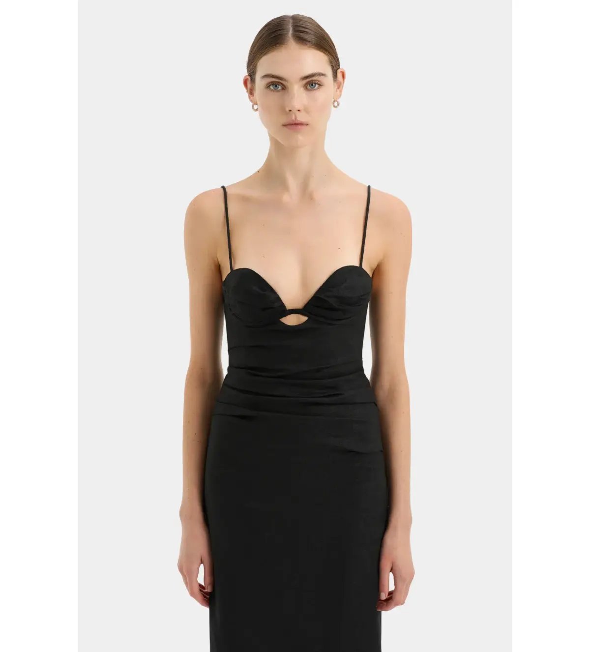 Sir The Label Noemi Balconette Midi Dress Black Size AU 10 photo 3
