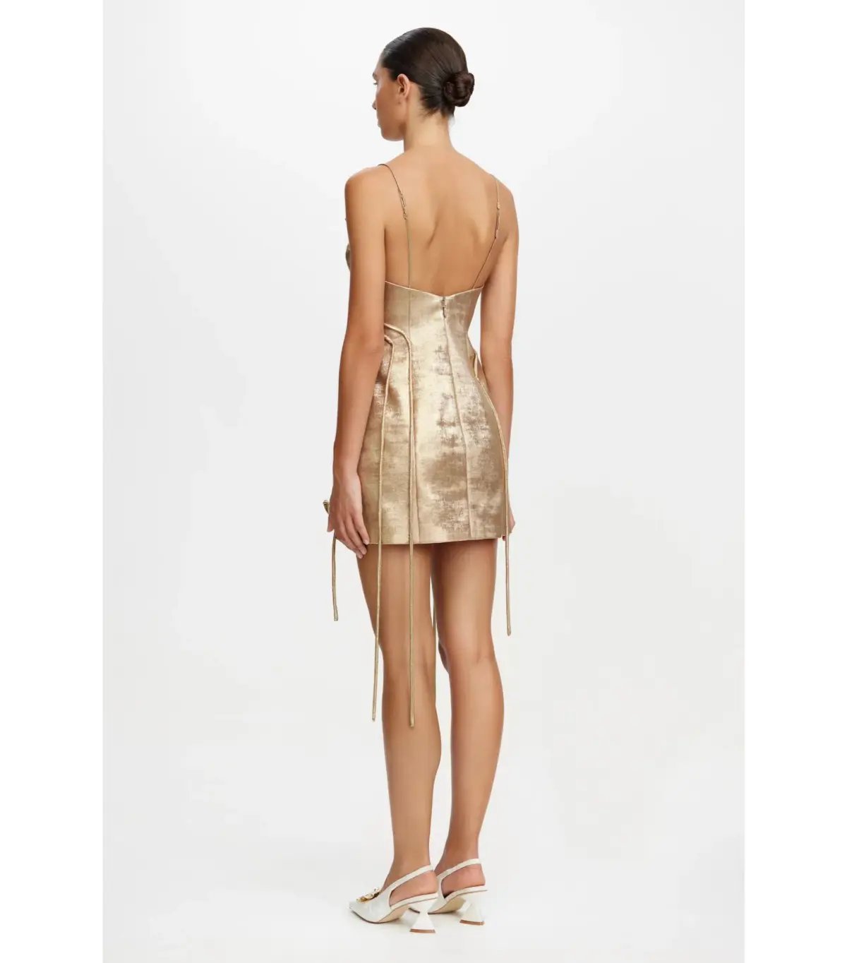 Acler Hillsome Mini Dress Gold Size AU 10 photo 3