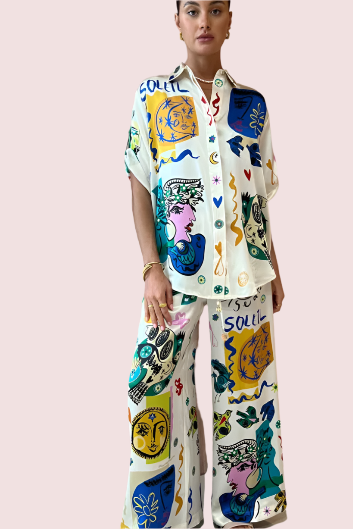 Alemais Soleil Silk Shirt & Pant Set - photo 3