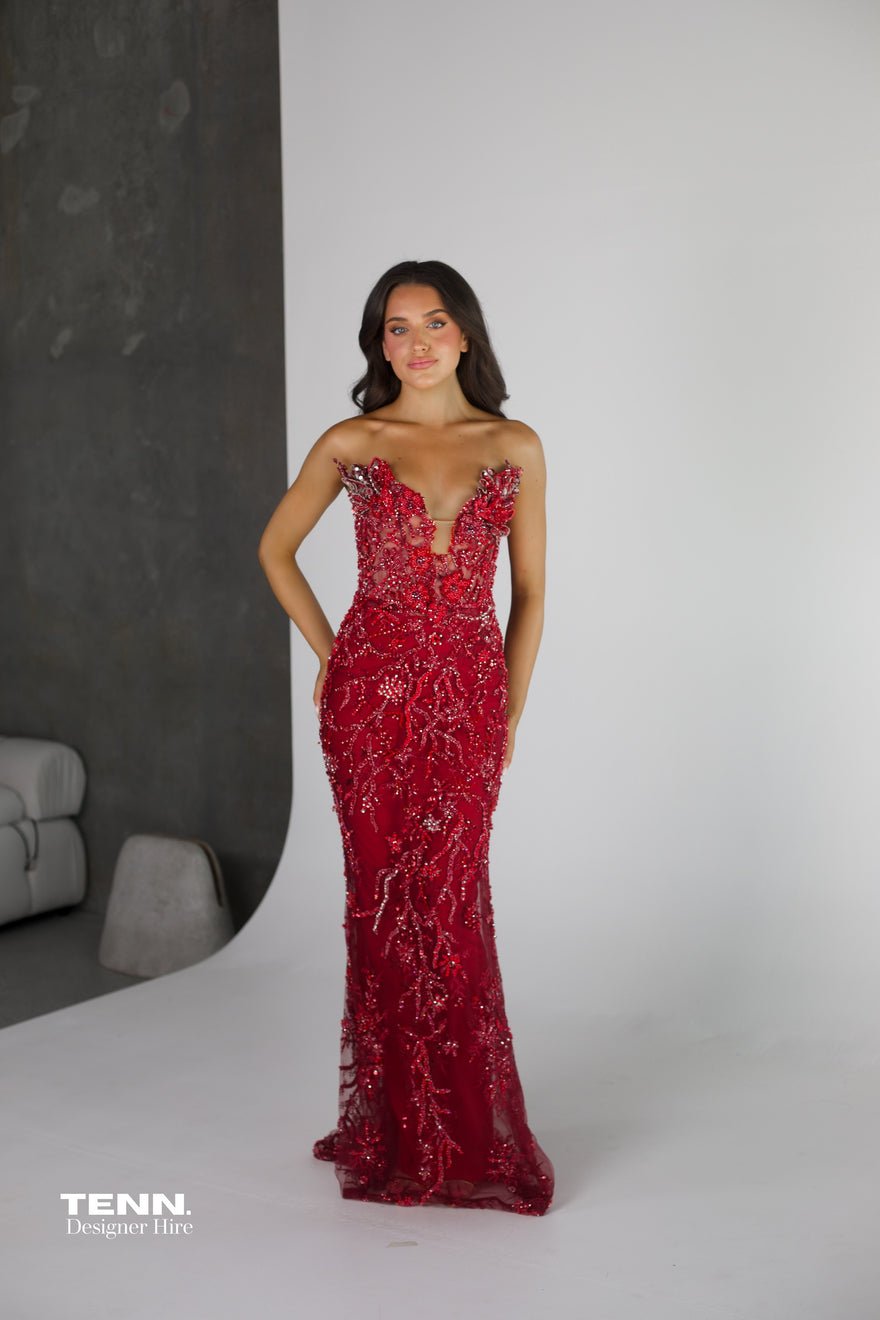 Albina Dyla Aura Couture Gown - Red photo 3