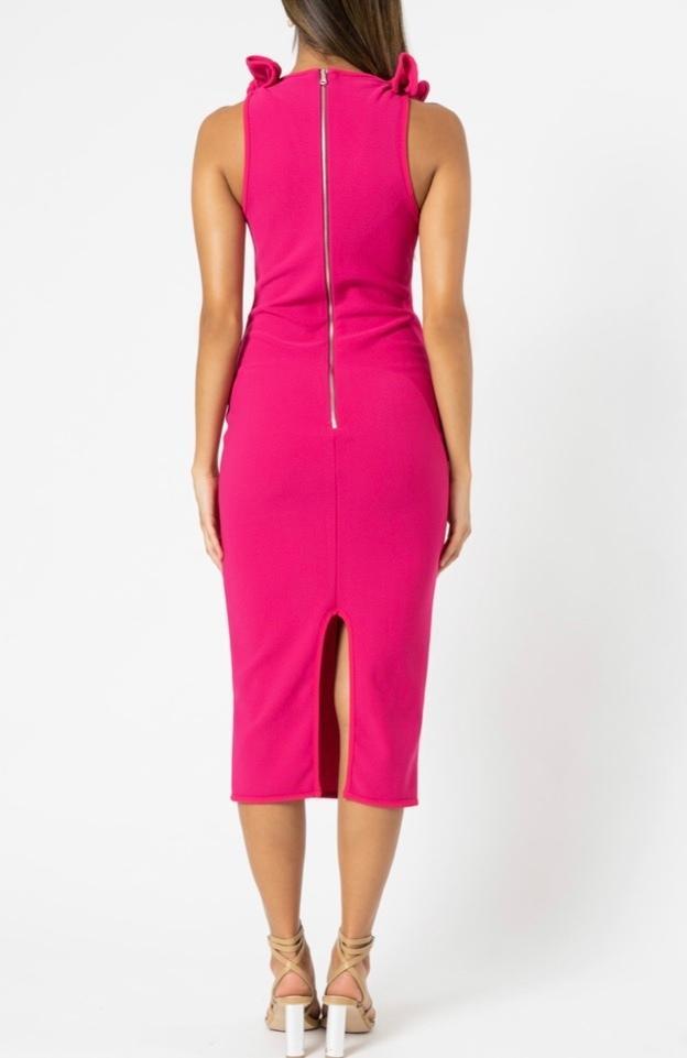 By Johnny v-neck bow shoulder dress size 10 pink photo 3