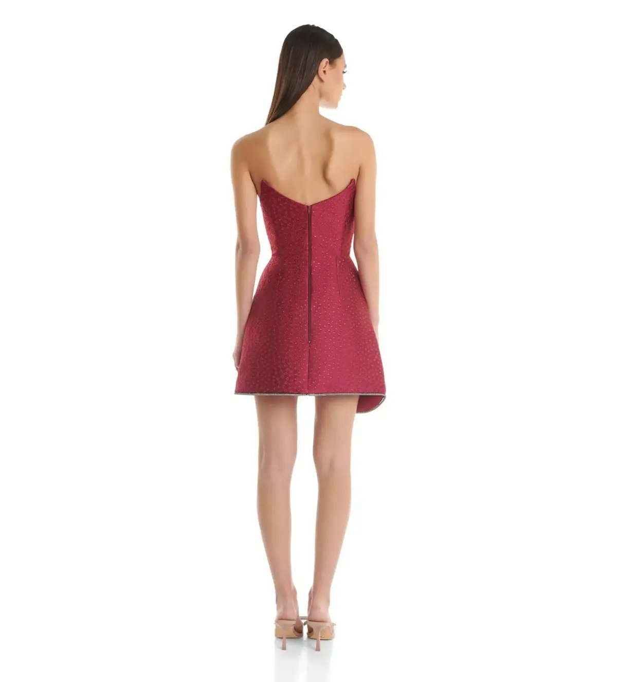 Eliya The Label Lotus Mini Dress in Burgundy Size XXL / AU 16 photo 3