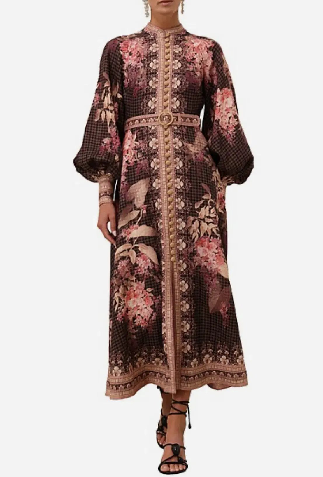 Zimmermann Illuminate Floral Linen Midi Dress Size 1/ Au 10 photo 7