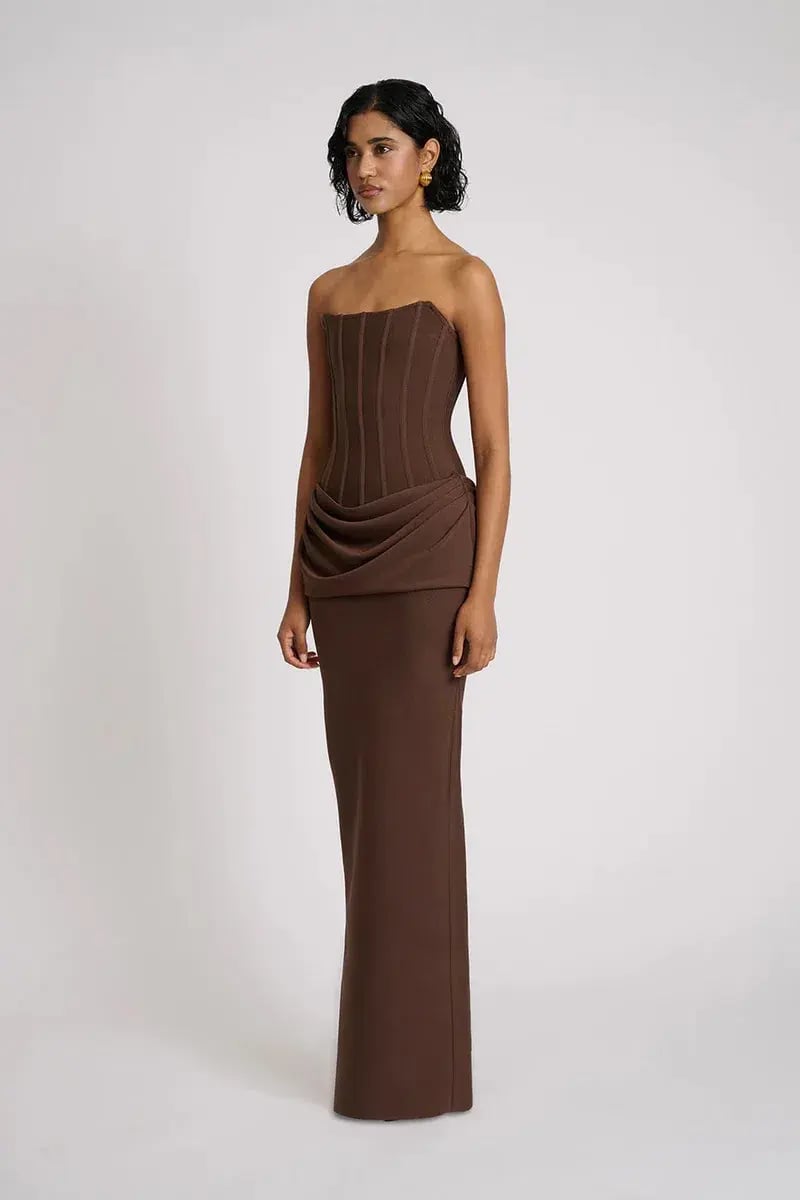 Eliya The Label Hilda Gown Brown Size 12 photo 4