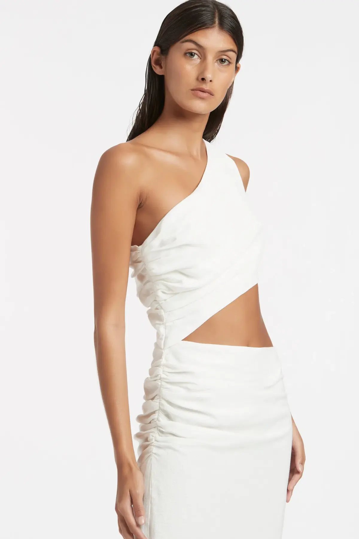 Sir the Label Clemence One Shoulder Midi Dress in Ivory Size 2 / Au 10 photo 2