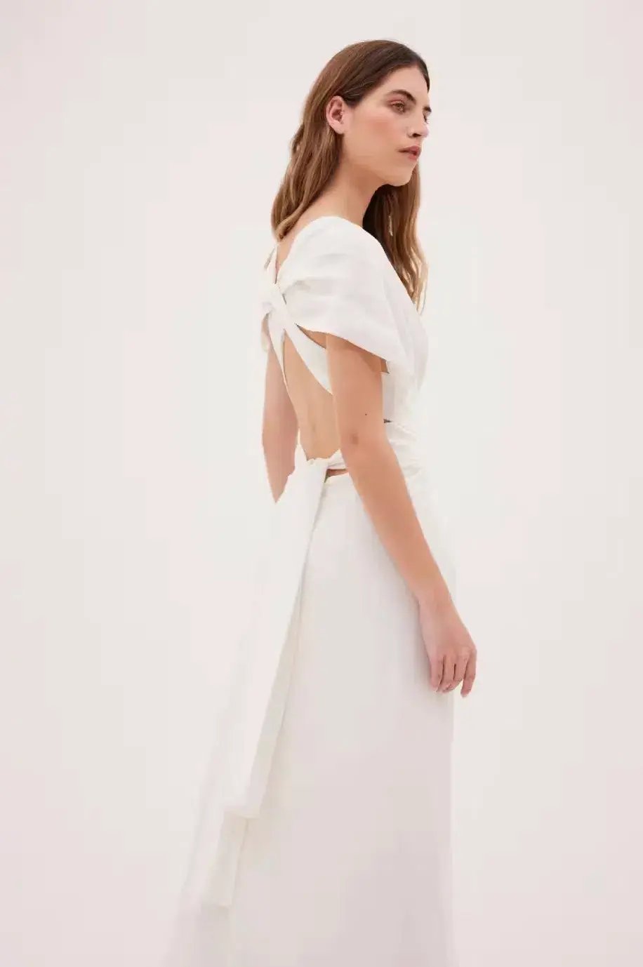 Bianca Spender Ascendent Gown in White Silk Size 10 photo 4