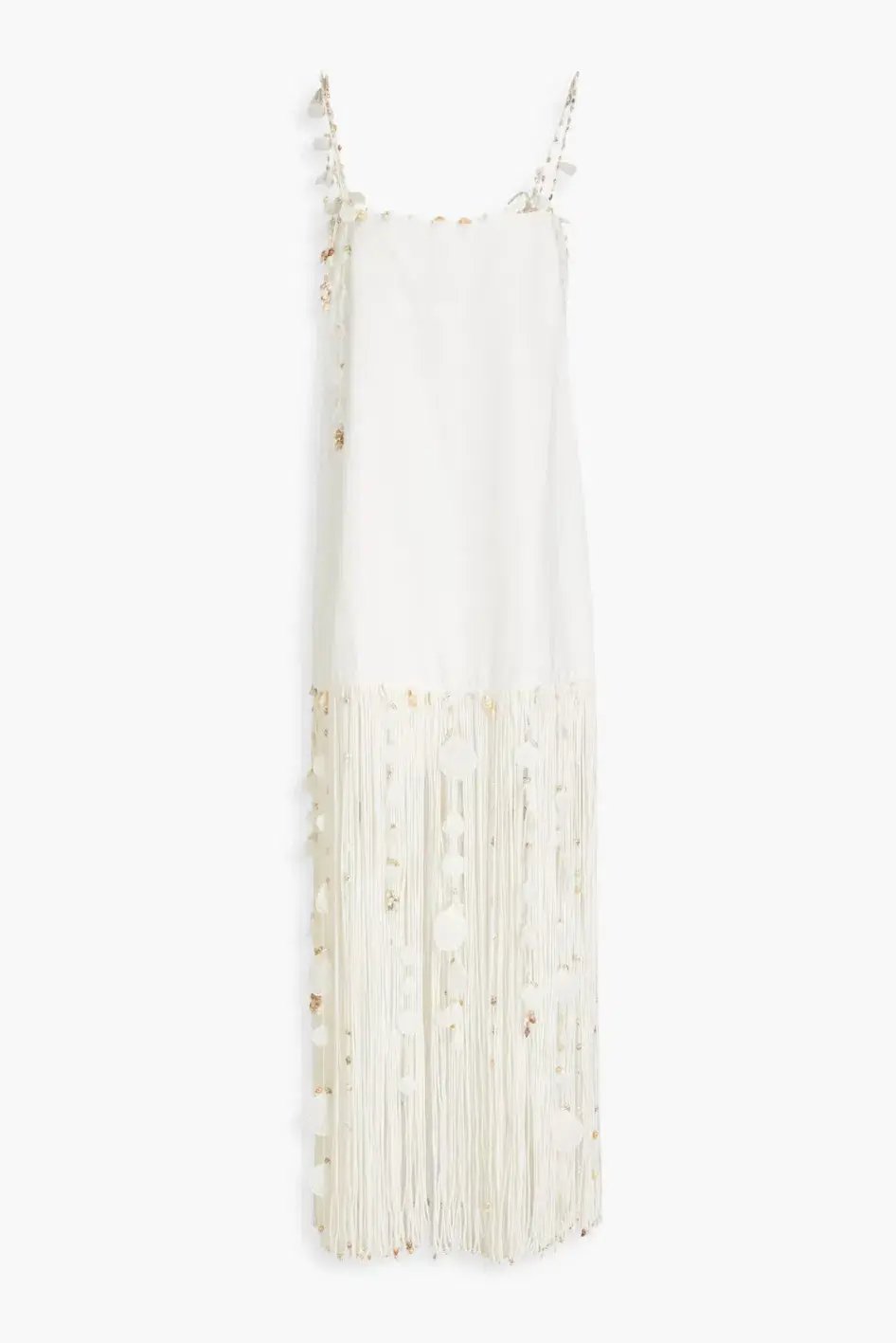 Zimmermann Postcard Fringed Embellished Linen Maxi Dress Ivory Size 0P / Au 6P photo 9