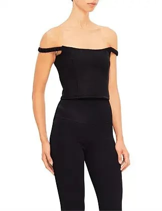 Audra Off The Shoulder Top Black Size AU 8 photo 4