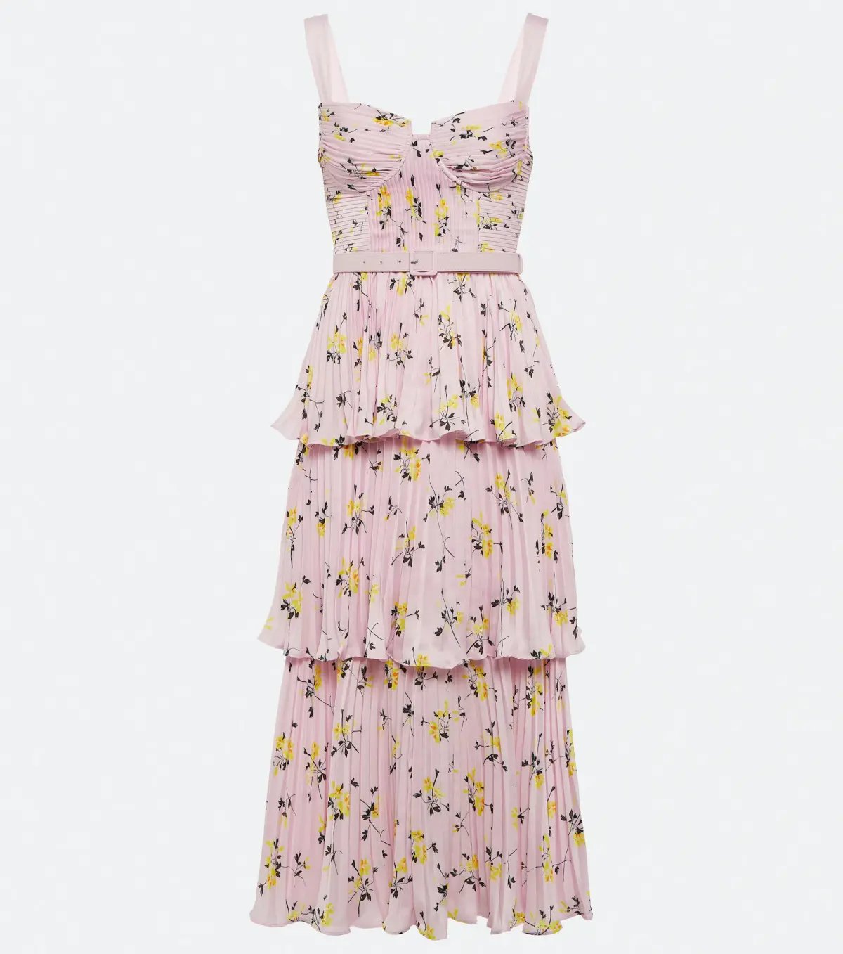 Self Portrait Satin Midi Dress Pink Floral Size 8 photo 4
