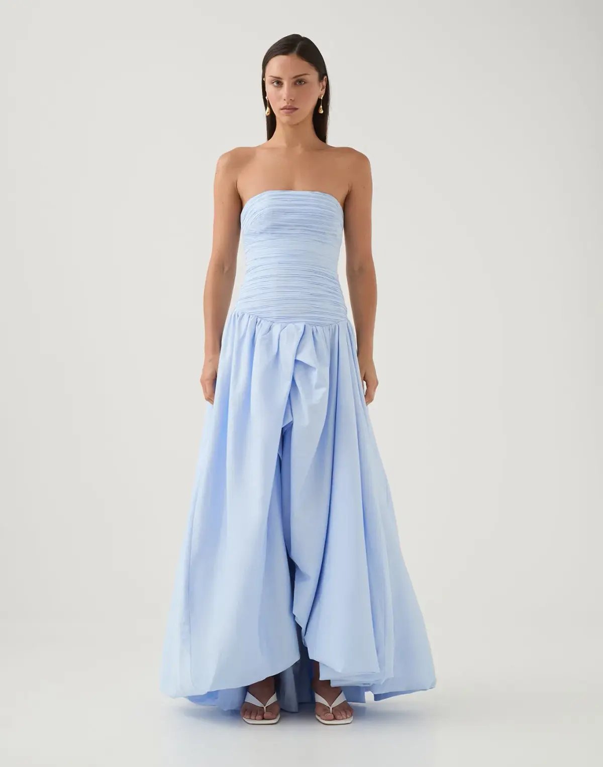 Aje Violette Bubble Hem Maxi Dress Pearl Blue Size 4 photo 2