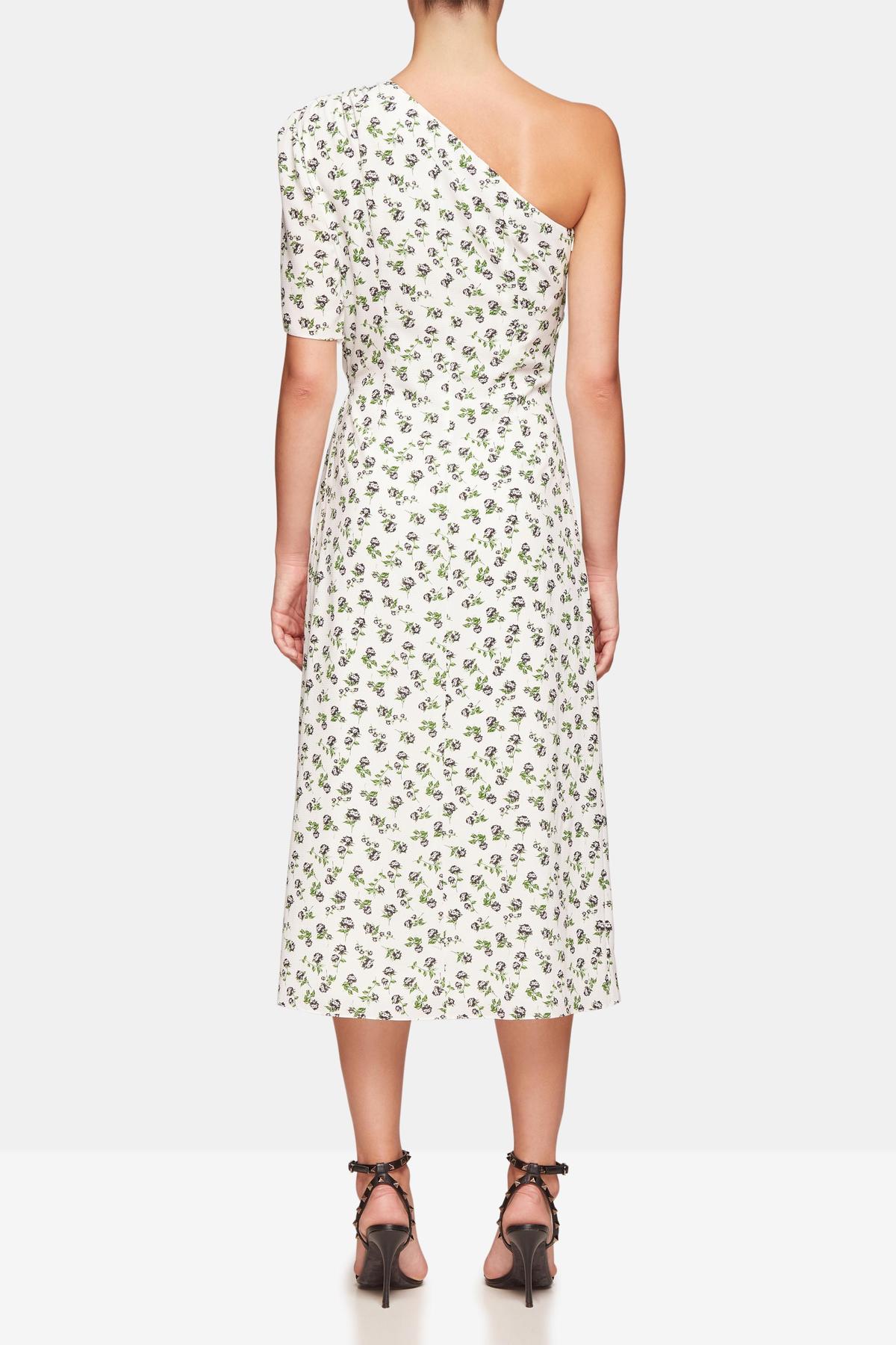 Emilia Wickstead  Kyle One Shoulder Crepe Midi Dress Floral Size 8 photo 3