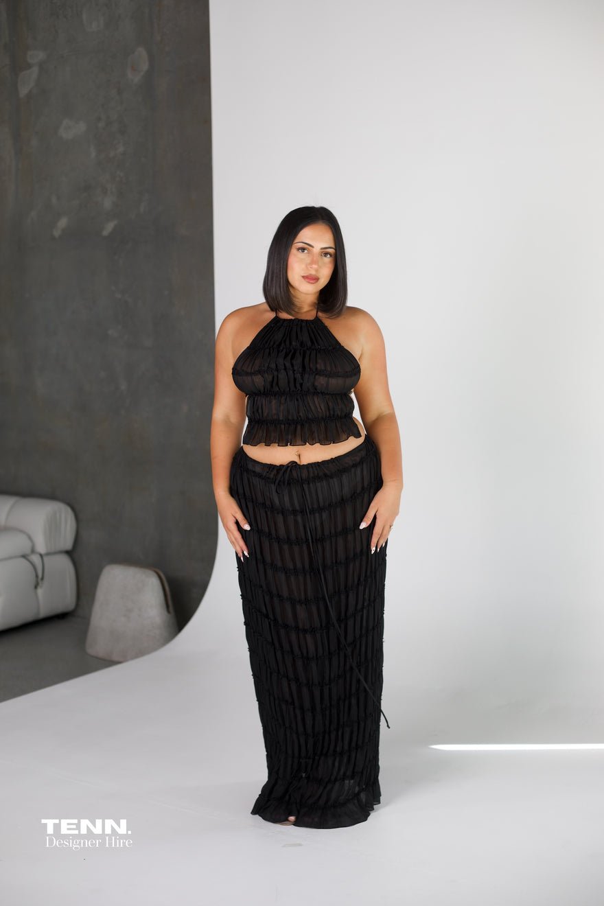 Arcina Ori Juliette Halter top & Maxi Skirt - Black photo 4