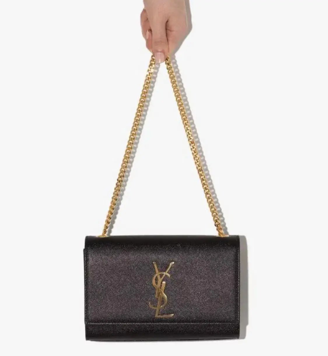 Saint Laurent Kate Textured Leather Chain Bag Medium Black photo 4