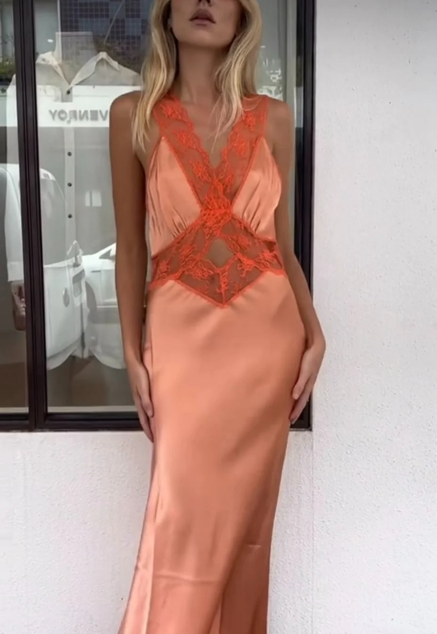 Sir The Label Aries Cut Out Gown Peach photo 3