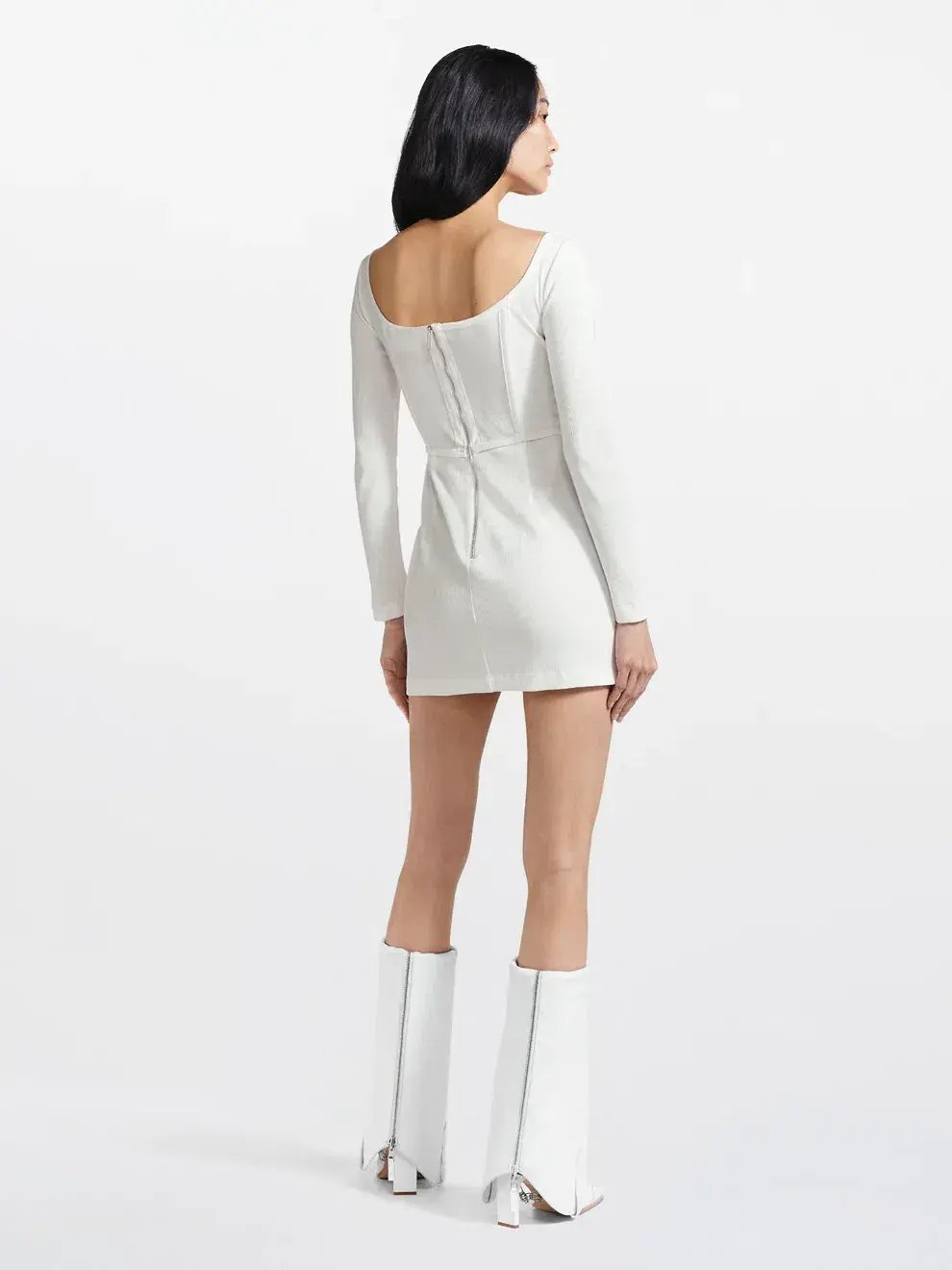 Dion Lee Rib Corset Mini Dress Ivory Size 4 photo 2