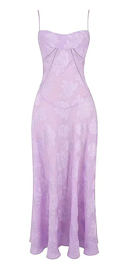 House Of CB Seren Lace Back Maxi Dress Orchid Floral Size S / AU 8 photo 4